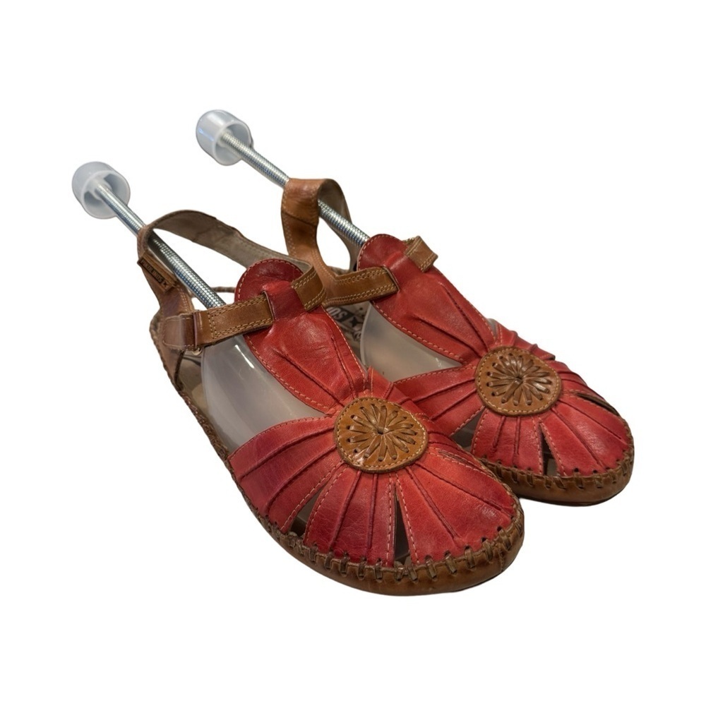PIKOLINOS Red and Brown Women Sandals